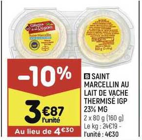 saint marcellin au lait de vache thermisé igp 23% mg