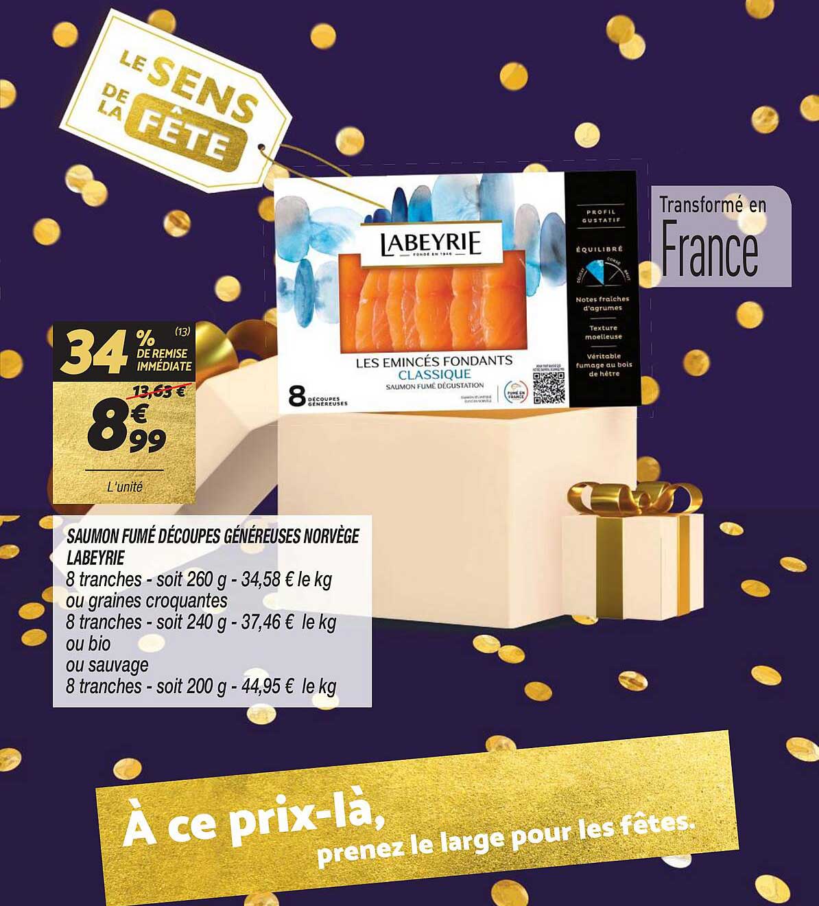 saumon fumé découpés généreuses norvège labeyrie