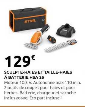 sculpte-haies et taille-haies à batterie hsa 26