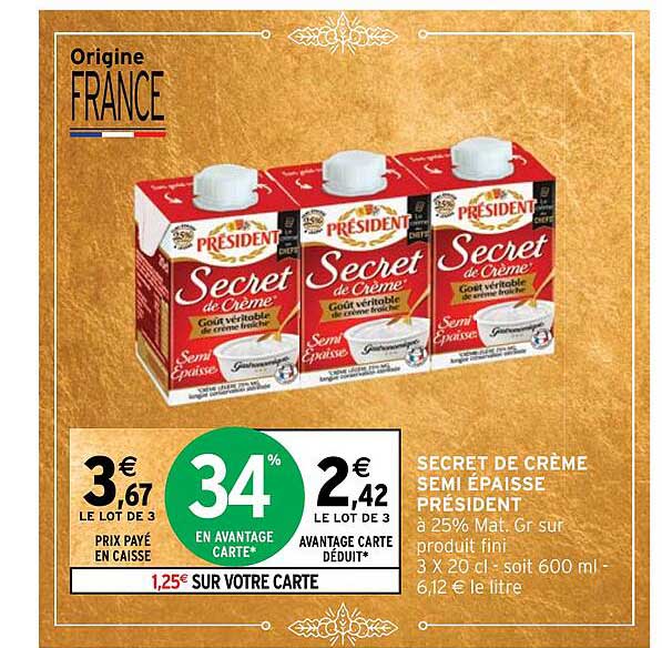 secret de crème semi épaisse président