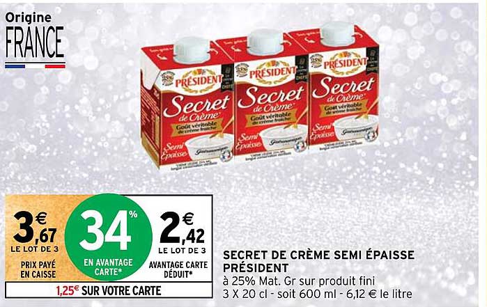 secret de creme semi epaisse president