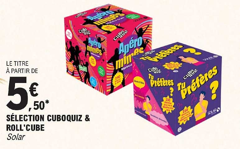 sélection cuboquiz & roll'cube