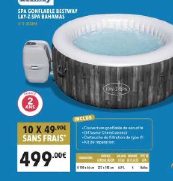 spa gonflable bestway lay-z-spa bahamas
