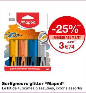 surligneurs glitter "maped"