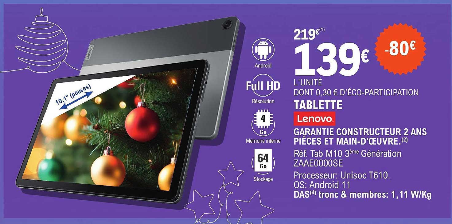 Tablette 10,1" Lenovo