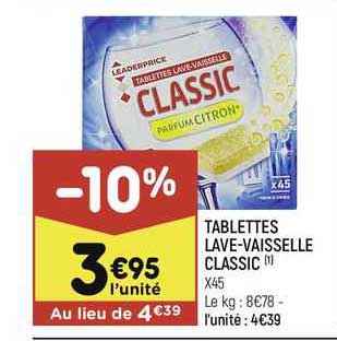 tablettes lave-vaisselle classic
