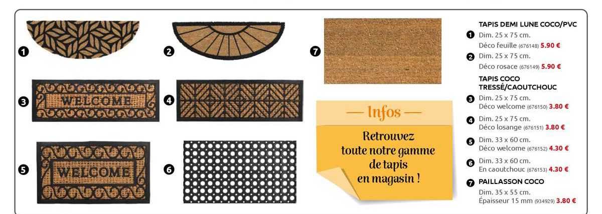 tapis demi line coco/pvc