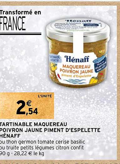 tartinable maquereau poivron jaune piment d'espelette hénaff