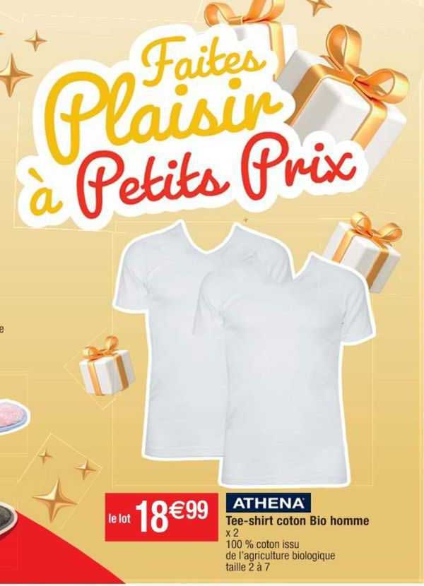 tee-shirt coton bio homme athena