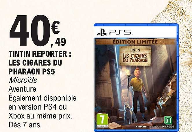 tintin reporter : les cigares du pharaon ps5