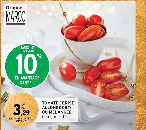 tomate cerise allongée et/ou mélangée