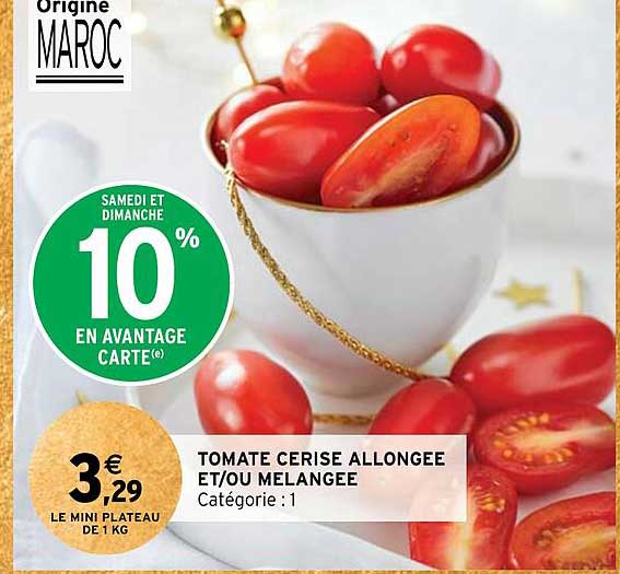 tomate cerise allongée et/ou mélangée