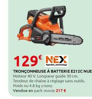 tronçonneuse à batterie e212c nue nex