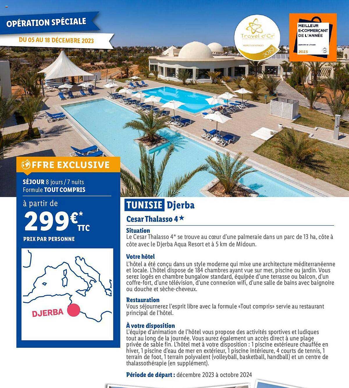 Tunisie Djerba : Cesar Thalasso 4*