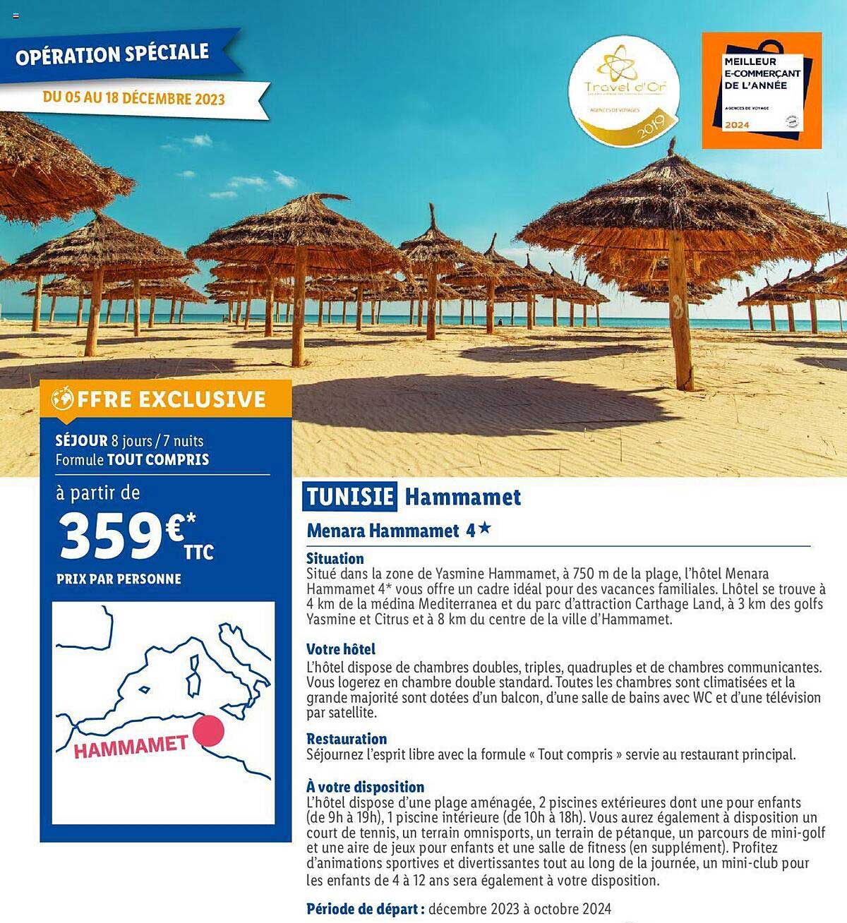 tunisie hammamet : menara hammamet 4*