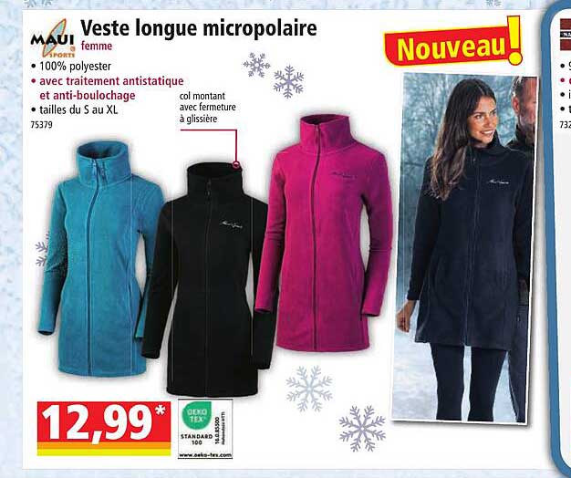 veste longue micropolaire femme maui