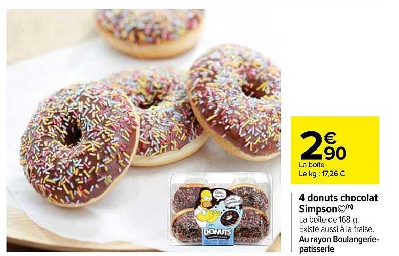 4 donuts chocolat simpson