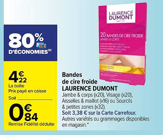 bandes de cire froide laurence dumont