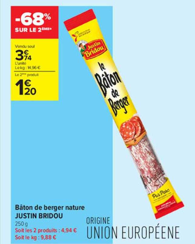 bâton de berger nature justin bridou