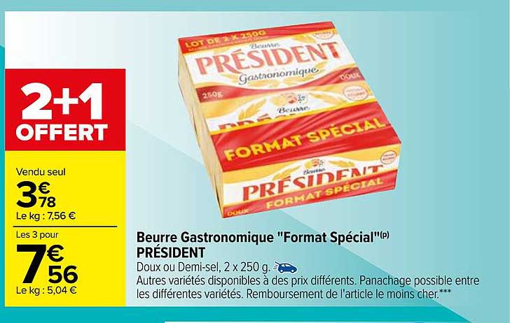 beurre gastronomique "format spécial" président