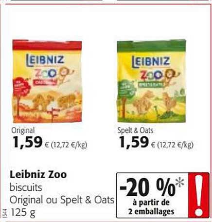 biscuits original ou spelt & oats leibniz zoo