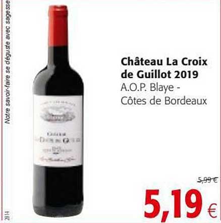 château la croix de guillot 2019 a.o.p. blaye - côtes de bordeaux