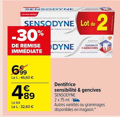 dentifrice sensibilité & gencives sensodyne