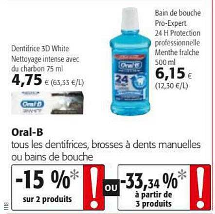 dentifrices, brosses à dents manuelles ou bains de bouche oral-b