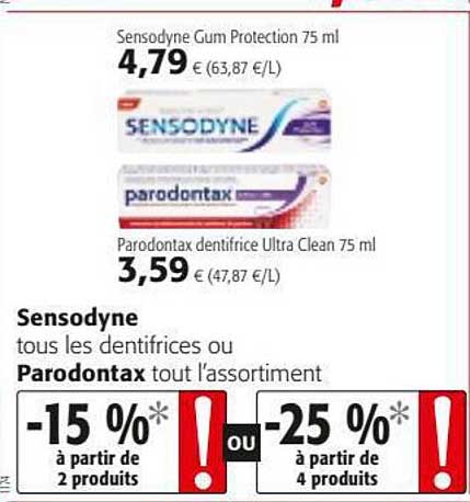Dentifrices Sensodyne Ou Parodontax
