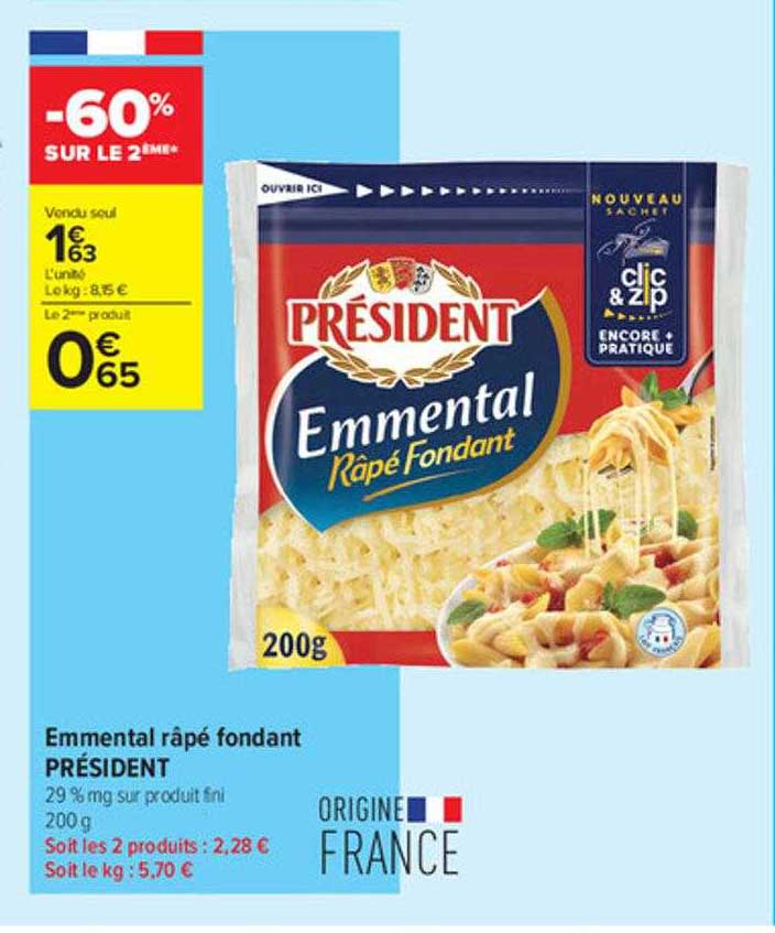 Emmental Râpé Fondant Président