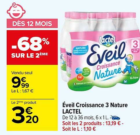 éveil Croissance 3 Nature Lactel