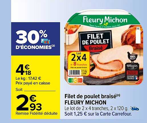 filet de poulet braisé fleury michon
