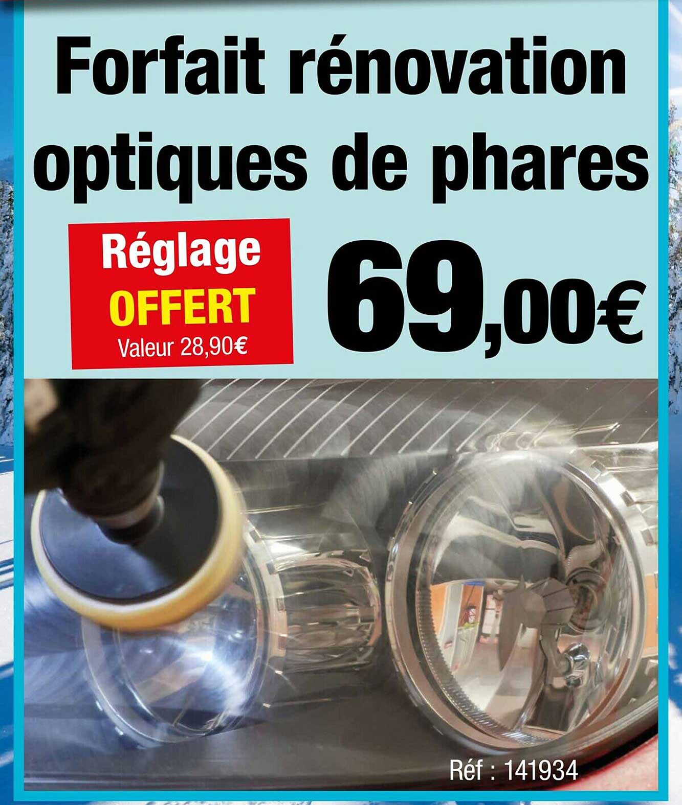 forfait rénovation optiques de phares