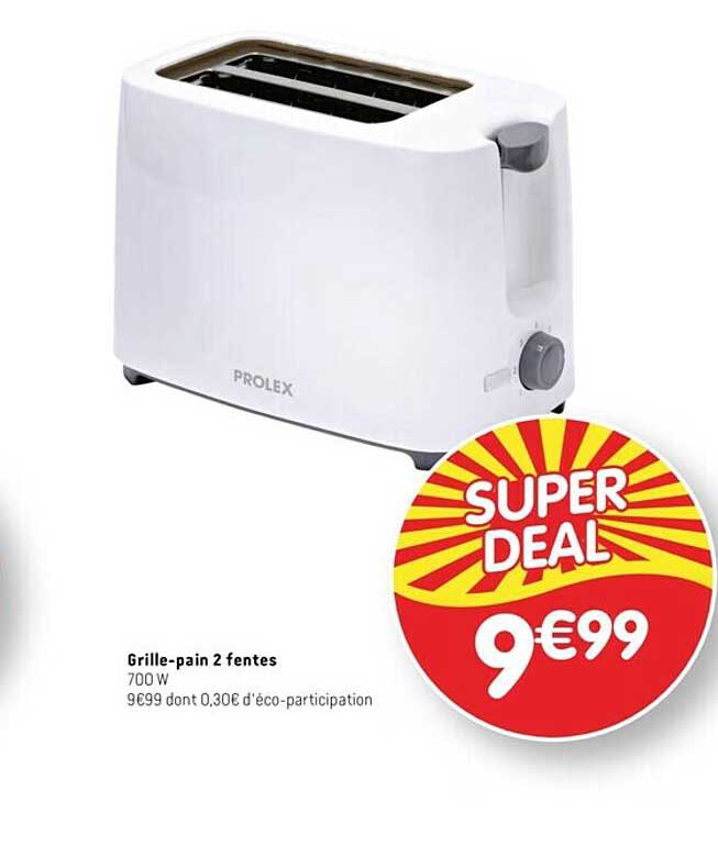 grille-pain 2 fentes prolex