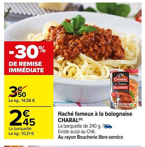 haché fameux à la bolognaise charal