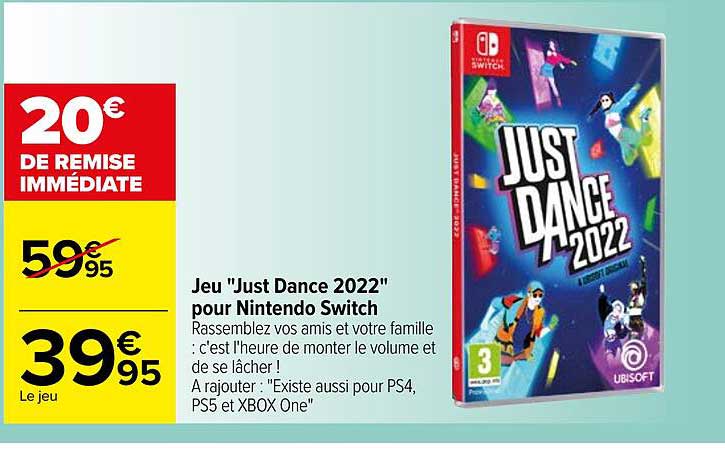 jeu "just dance 2022" pour nintendo switch