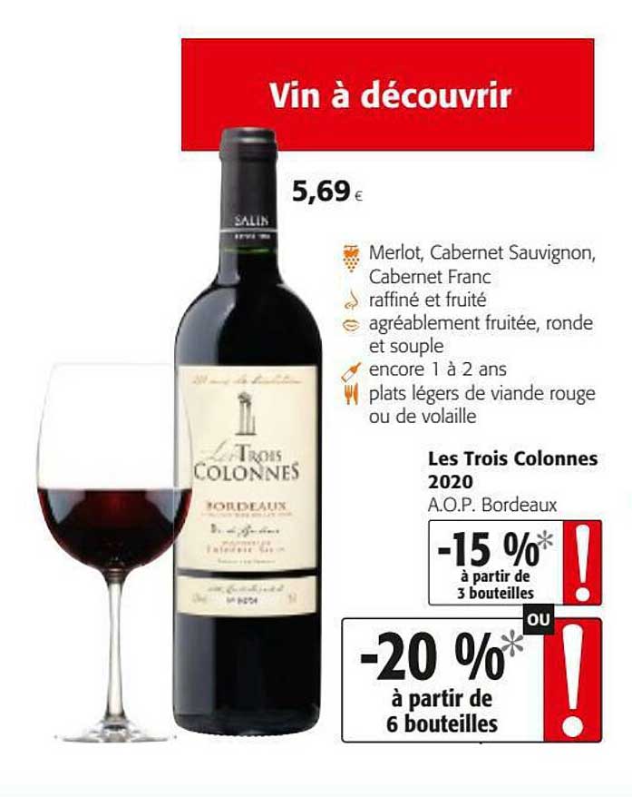 les trois colonnes 2020 a.o.p. bordeaux