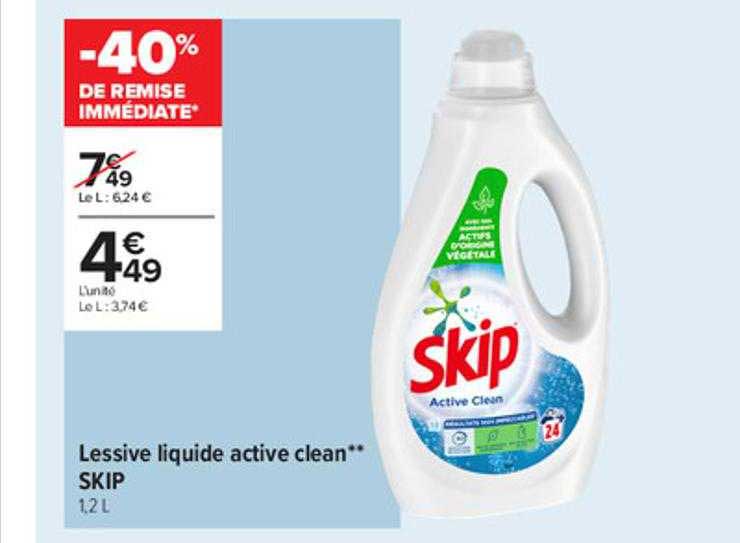 Lessive Liquide Active Clean** Skip