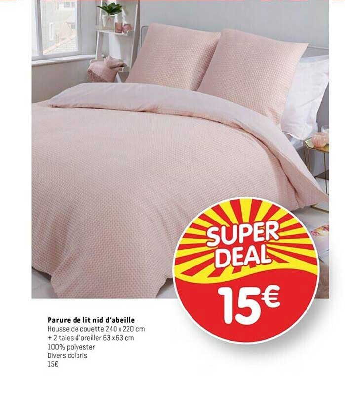 parure de lit nid d'abeille