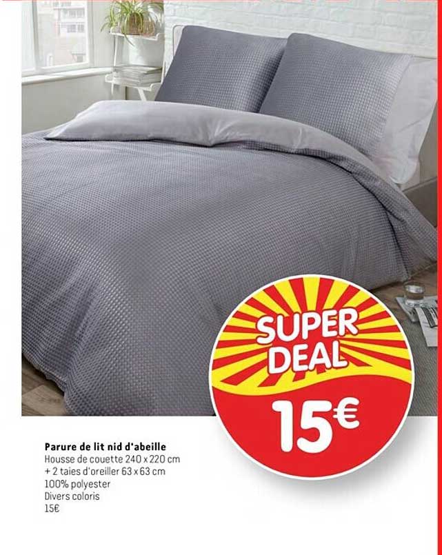 parure de lit nid d'abeille