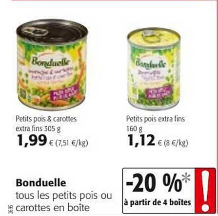 Petits Pois Ou Carottes En Boîte Bonduelle