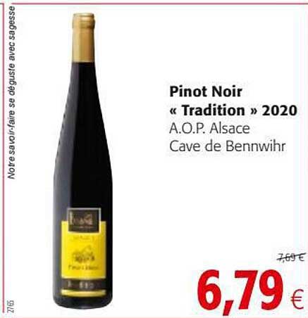 pinot noir "tradition" 2020 a.o.p. alsace cave de bennwihr