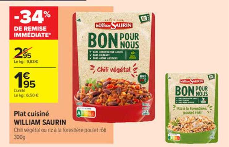 plat cuisiné william saurin