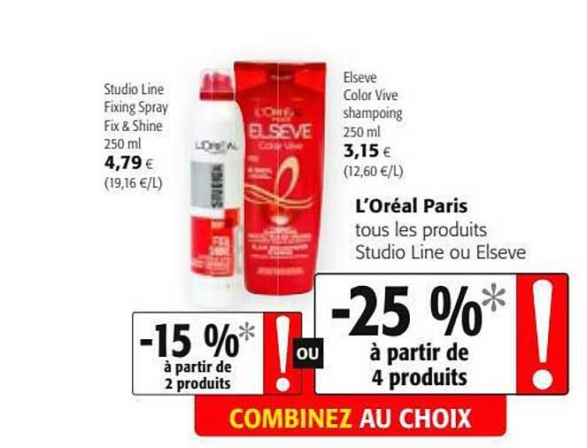 produit studio line ou elsève l'oréal paris