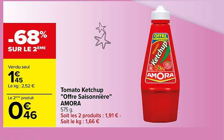 tomato ketchup "offre saisonnière" amora