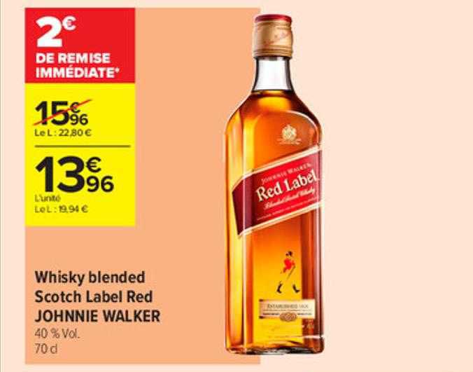 whiskey blended scotch label red johnnie walker