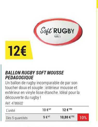 ballon rugby soft mousse pédagogique