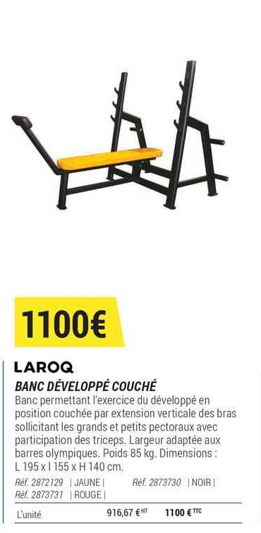 banc développé couché laroq