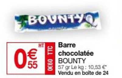barre chocolatée bounty