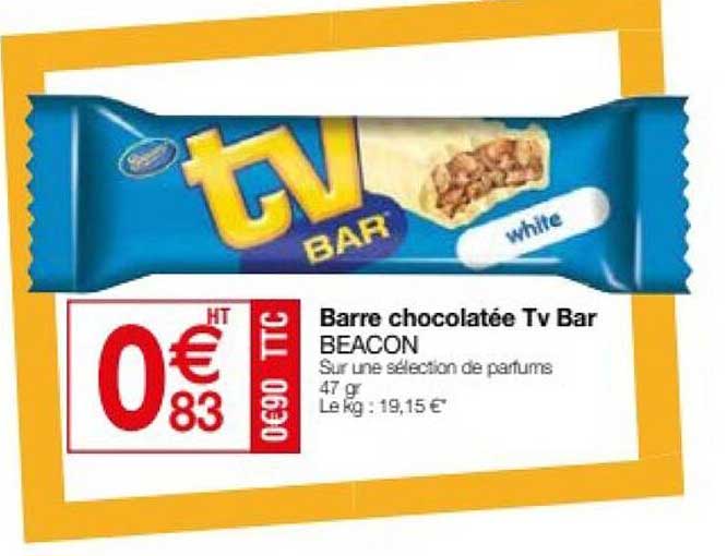 barre chocolatée tv bar beacon